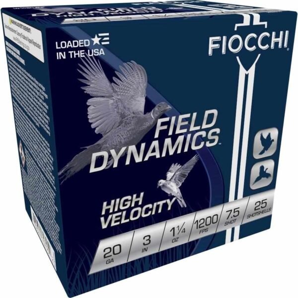 Fiocchi Field Dynamics Shotshells 20 ga 3" 1-1/4oz 1200fps #7.5 25/ct