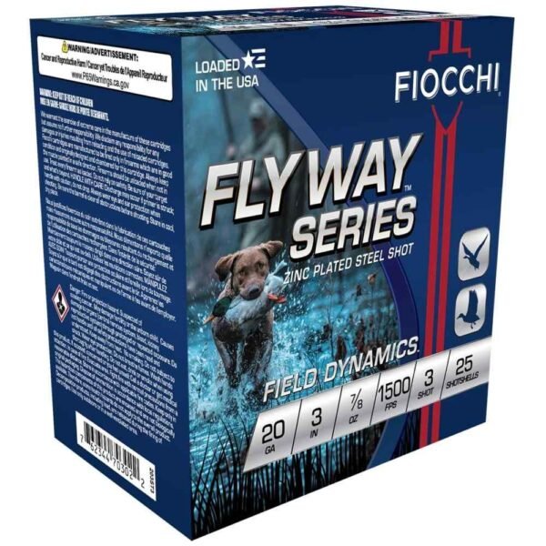 Fiocchi Flyway Steel Shotshells 20 ga 3" 7/8oz 1500fps #3 25/ct