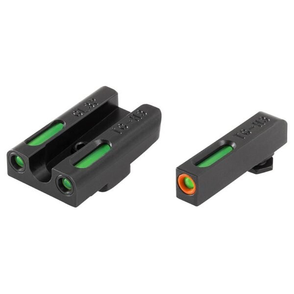 Truglo TFX Pro Tritium/Fiber Optic Day/Night Sights for Glock Slimline Models 42/43/43x/48 Orange Outline Front Rear Green