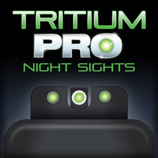 Truglo Tritium Pro Night Sights Fit Sig #8 Front / #8 Rear - White Outline Front/Rear Green