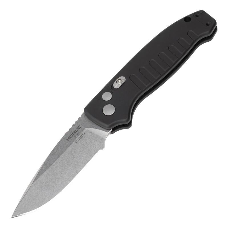 https3A2F2Fmedia.chattanoogashooting.com2Fimages2Fproduct2Fjn641362Fjn64136.jpg Hogue Ballista I Automated Folder Knife 3 1/2" Drop Point Blade Black