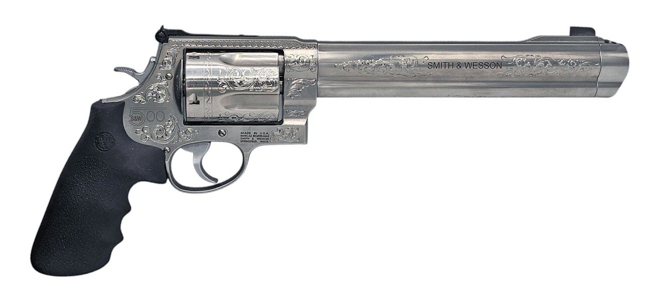 SW SW500 500SW 8.375IN BARREL 5RD ENGRAVED 163500-ENG CAMFOUR CUSTOM