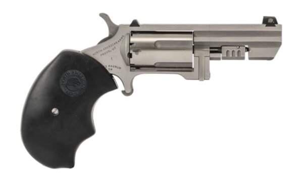 NAA RECLUSE 22 WMR 2IN BARREL 5RD SILVER SA SWING-OUT CYLINDER XS WHITE DOT SIGHT OVERSIZED BLACK RUBBER GRIP NAA-RECLUSE