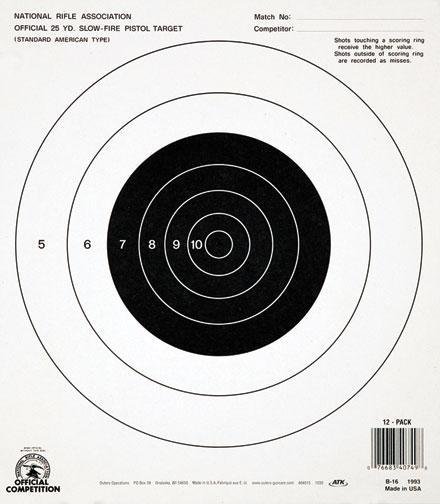 Champion Official NRA Targets B-16 25 yd.  Slow Fire 100/Pack