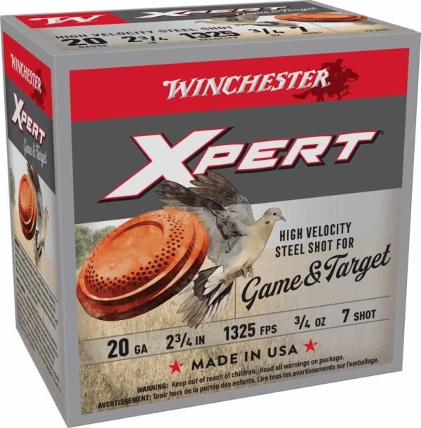 Winchester Xpert Steel Shotshells 20 ga 2-3/4" 3/4 oz 1325 fps #7 25/ct