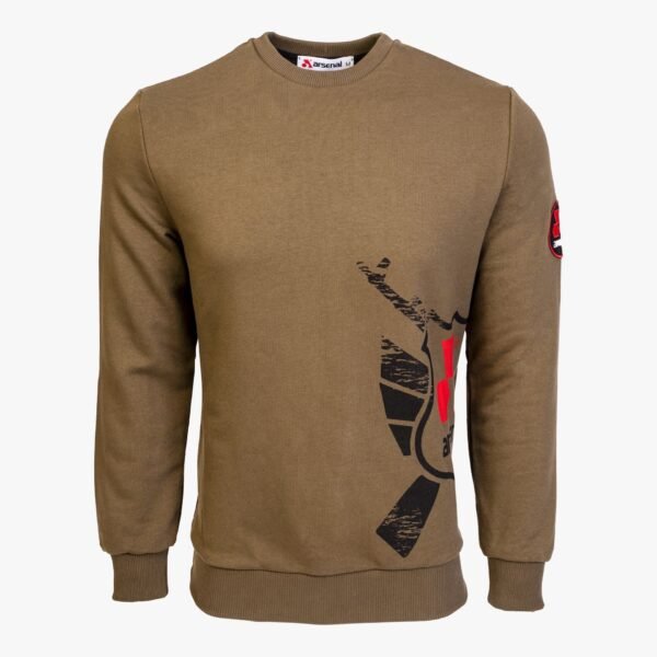 Arsenal Large Khaki Cotton-Poly Standard Fit Alpha Pullover Sweater