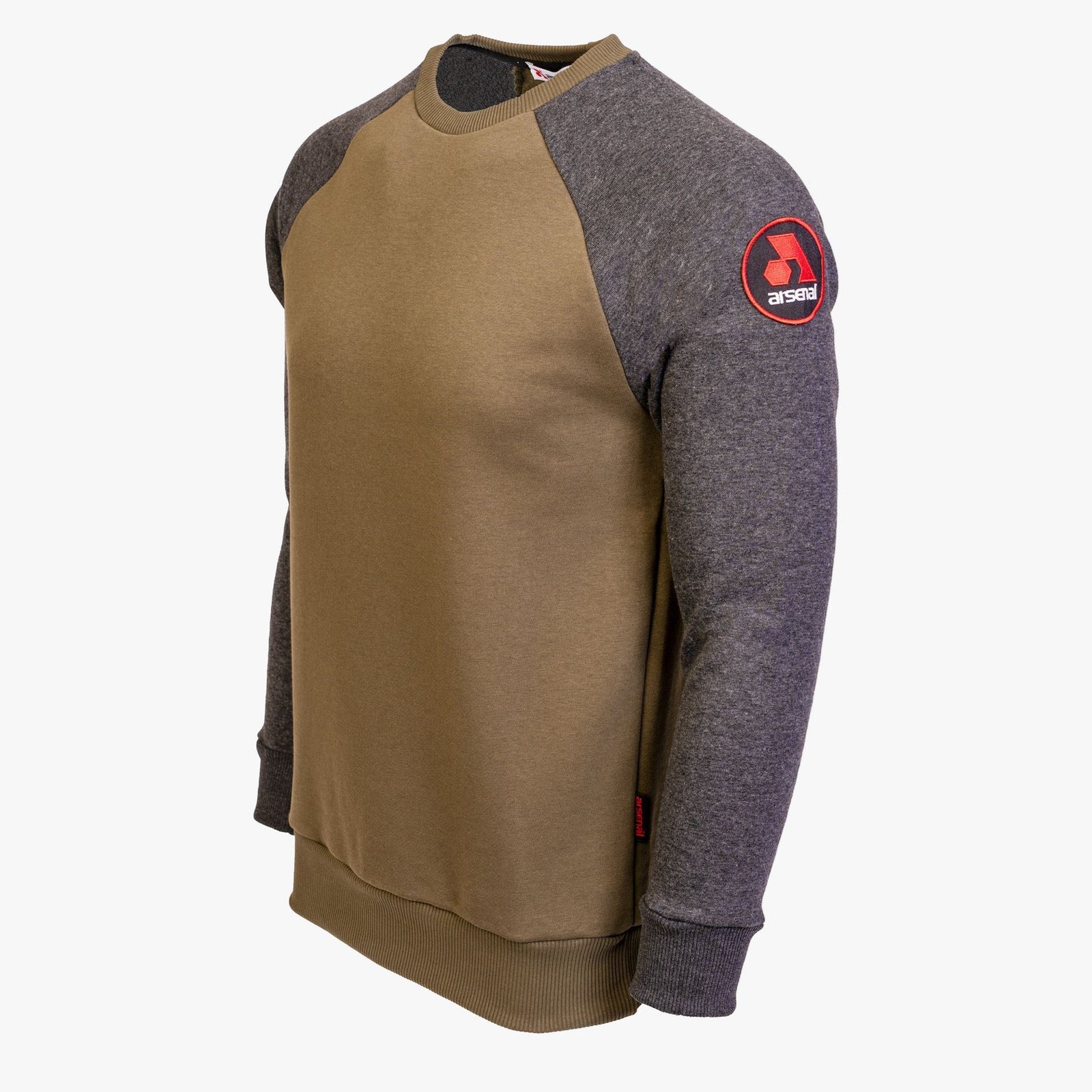 Arsenal X-Large Grey / Khaki Cotton-Poly Standard Fit Icon Pullover Sweater - Image 2