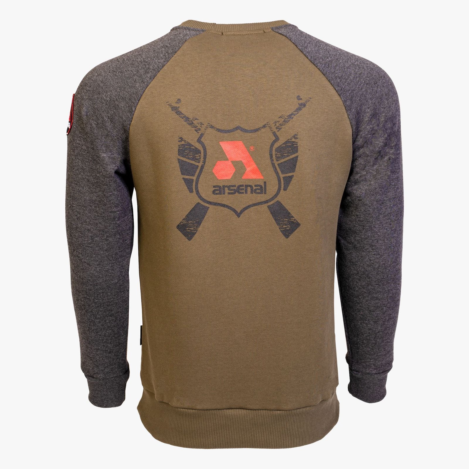 Arsenal X-Large Grey / Khaki Cotton-Poly Standard Fit Icon Pullover Sweater - Image 3