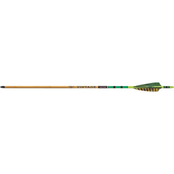 Black Eagle Vintage Traditional Arrows .005 400 Green/Yellow Feathers 6 pk.
