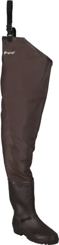 FROGG TOGGS MEN'S RANA PVC LUG - SOLE HIP WADER BROWN SIZE 12