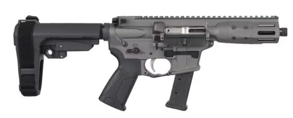 LWRC IC-9 9MM 5.7IN BARREL 33RD TUNGSTEN GREY PISTOL WITH SBA3 BRACE ICP9TG5KSBA3