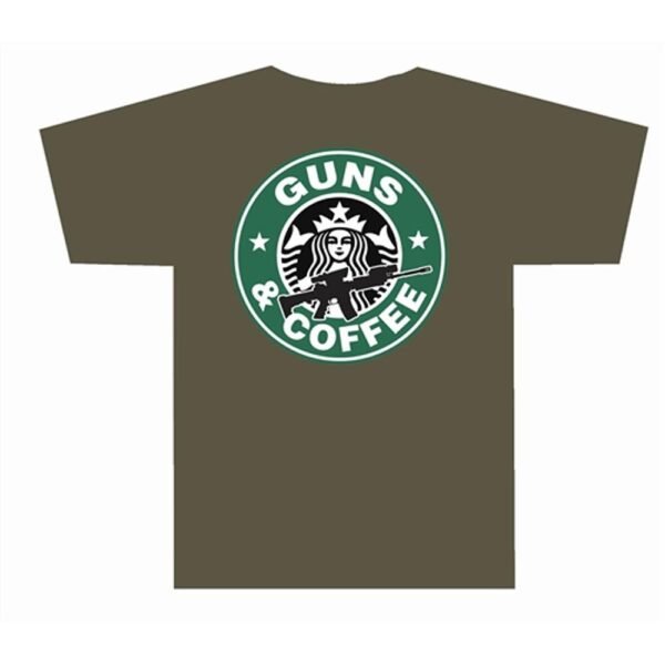 Tuff Products Guns and Coffee Short Sleeve Shirt OD Green XL