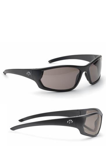 Walker's Vector Full Frame Shooting Glasses Black with Smoke Lens with Case