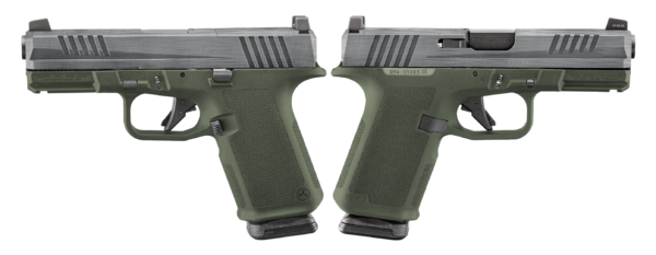 RUGER RXM 9MM PISTOL 4" CRUSHED SILVER BATTLE WORN/GREEN O.R. 2-15RD MAGS - ORION EXCLUSIVE