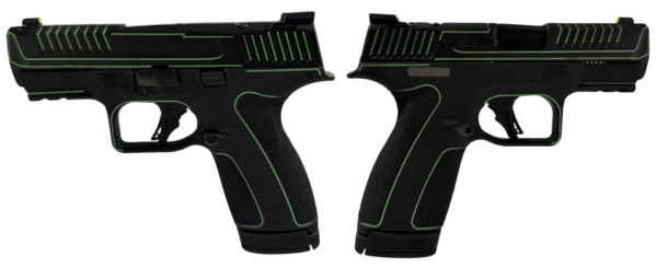 SMITH & WESSON M&P 9 SHIELD X NTS BLACK/LIME GREEN PISTOL 3.6" N.S. 1-13RD, 1-15RD MAG