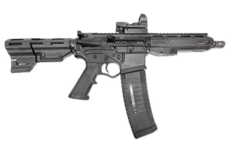ATI ALPHA MAXX 5.56X45MM PISTOL 7.5" BBL, 7" MLOK BLACK, DUO SIGHT, 1-60RD MAG