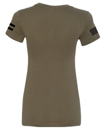 GLOCK LADIES "GLOCK GIRL FLAG - TEE" SHORT SLEEVE LG MIL GRN