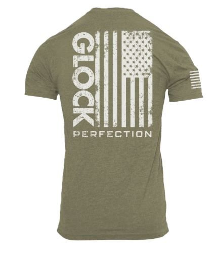 GLOCK PERFECTION FLAG TEE - SHORT SLEEVE T SHIRT LG GREEN - Image 2