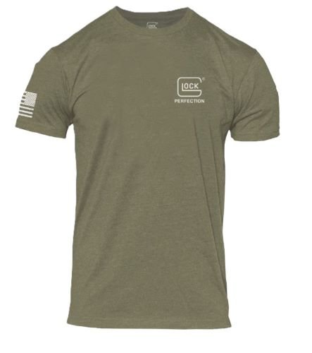 GLOCK PERFECTION FLAG TEE - SHORT SLEEVE T SHIRT XL GREEN